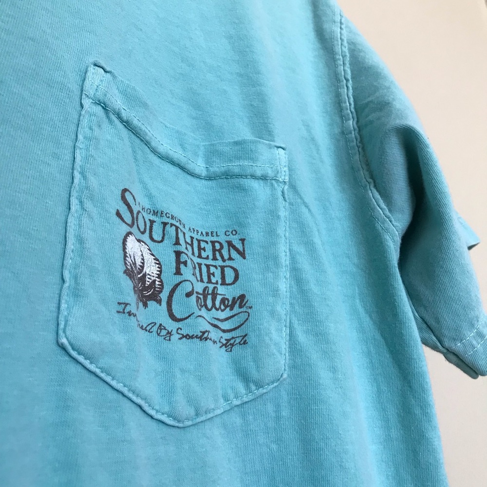 SOUTHERN FRIED COTTON fishing pocket t shirt